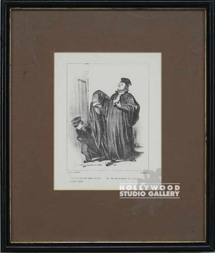 17x14 DAUMIER ETCHING/COURTROOM/BLK