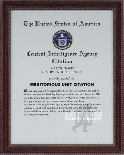 13X10 CIA MERITORIOUS UNIT CITATION
