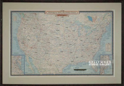 34x48 Historical Map U.S.A. Brwn Fr