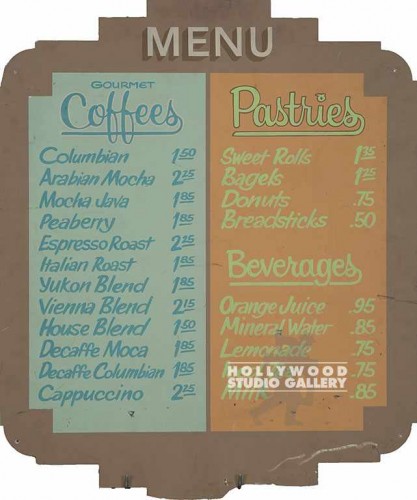 33x27 Menu/Coffee/Pastries