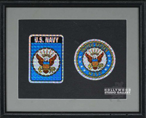 9x11 U.S. NAVY STICKERS FRAMED
