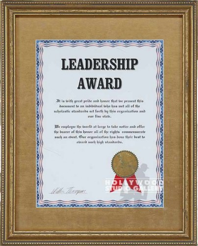16X13 Leadership Award/Gold Mat