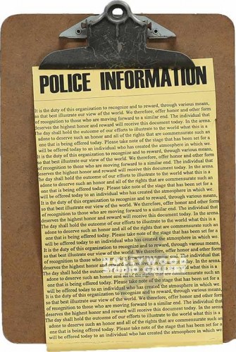 12X9 POLICE CLIPBOARD