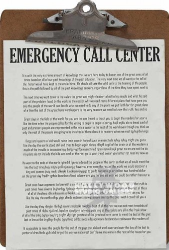 12X9 EMERGENCY CALL CNTR. CLIPBOARD