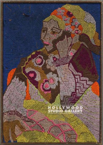 31X24" HAND KNITTED ETHNIC WOMAN