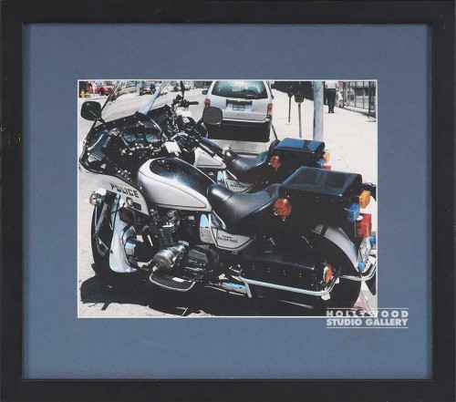 8X10" 2 POLICE MOTORCYCLES PARKED