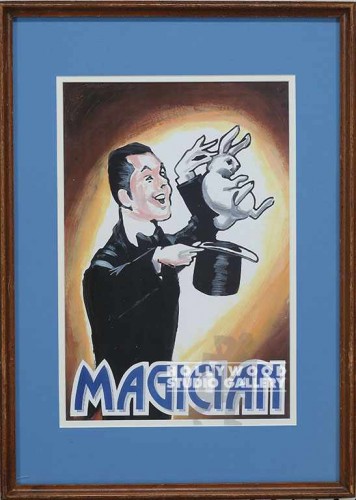 23X17" FRAMED MAGICIAN POSTER