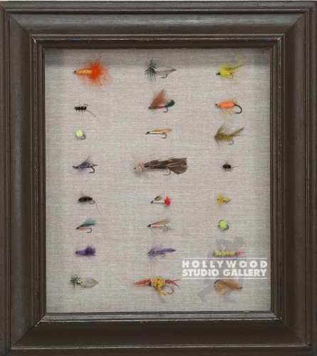 16X18 FRAMED FISHING LURES/WOOD FRM
