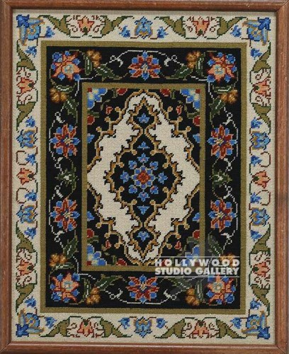 21X17 FRAMED NEEDLEPOINT BROWN FRM