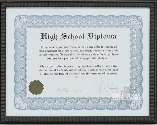 10X12` HIGH SCHOOL DIPLOMA "BLUE"