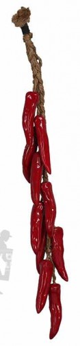 33x7" RED CERAMIC CHILI PEPPERS