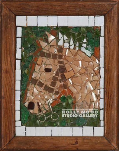 15X12" TILE HORSE/ WOOD FRAME