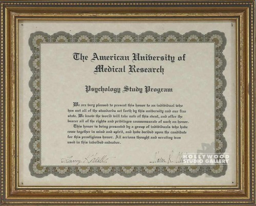 10X12 PSYCHOLOGY STUDY MEDICAL CERT