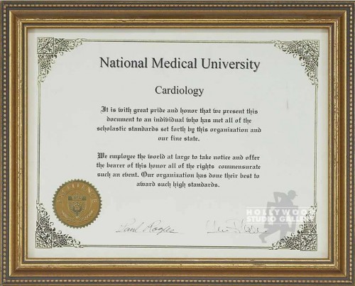 10X12 CARDIOLOGY MEDICAL CERT.