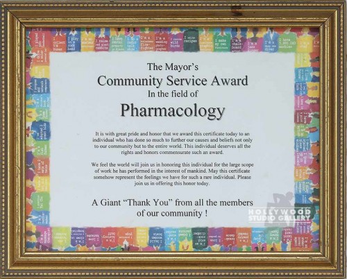 COMMUNITY SERVICE AWARD PHARMACOLOG
