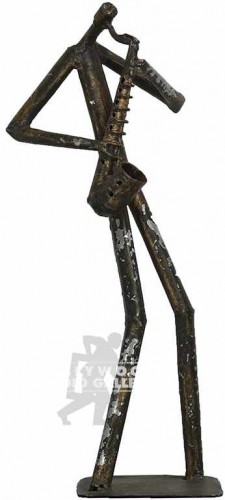 15" BRASS SAX PLAYER SCULPTURE
