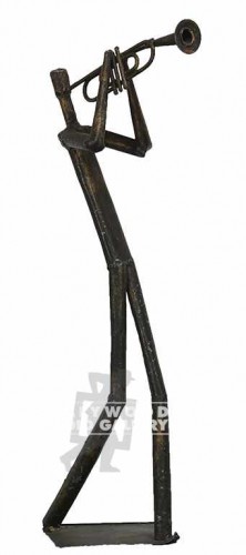 15" BRASS TRUMPET PLAYER SCULPTURE