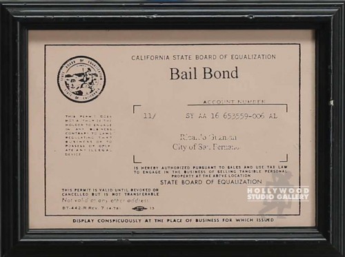6X8 BAILBOND LICENSE/BLK FRAME