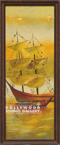 24X9 BOAT/CANVAS/FRAMED