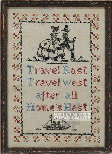 17X12 NEEDLEPOINT/TRAVEL EAST,WEST