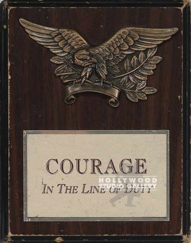 9X7 PLAQUE/"COURAGE IN THE LINE"