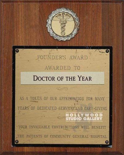 13X11 PLAQUE/DOC OF THE YEAR/WOOD