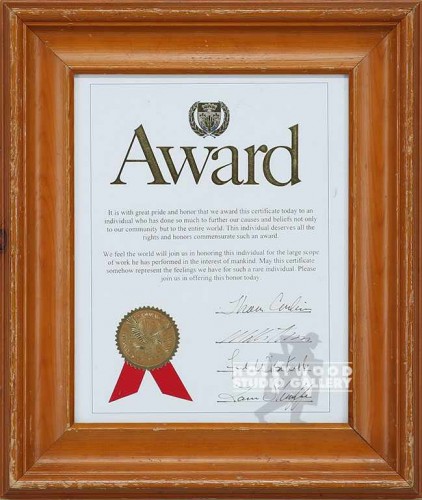 14X12 AWARD CERTIFICATE BRWN FRM