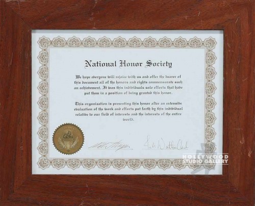 12X14 NATIONAL HONOR SOCIETY CERT.