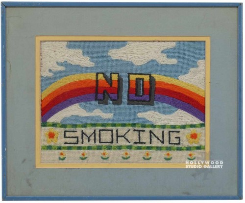 12x14 NEEDLE POINT NO SMOKING/BLUE