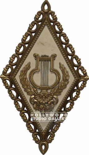 14x8 Plastic/3D/Gold/Harp/Plaque