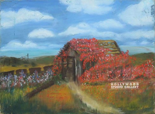 12X16 AVIS/LIL HSE.W/RED FLOWERS