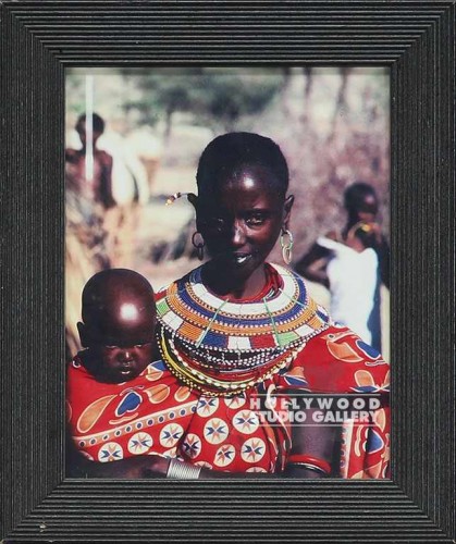 8X10 NATIVE WOMAN WITH BABY IN RED