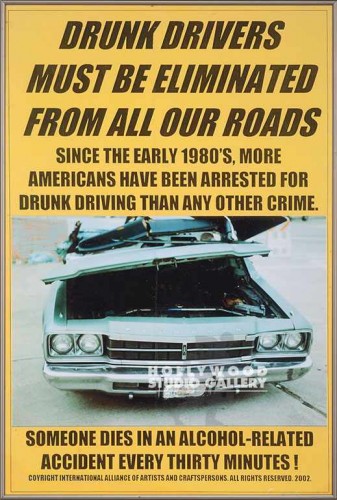 24X36 DRUNK DRIVERS/FRAMED