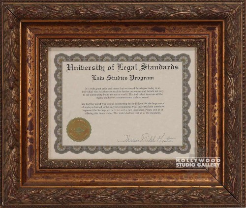15x18 GOLD FRM/LAW  CERTIFICATE