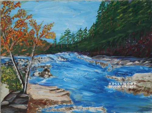 12X16 AVIS/TREES/RIVER/ROCKS UNFRMD