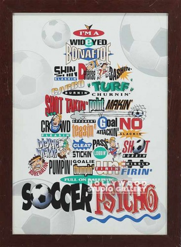 15X21 SOCCER PSYCHO POSTR/BRWN FRM