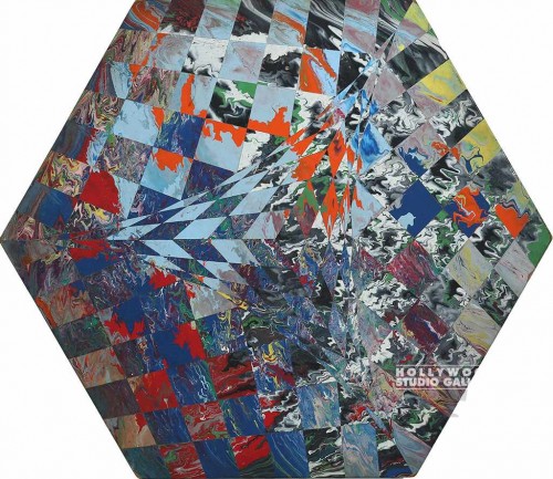 42X54 Hexagon Optical Collage/Wood
