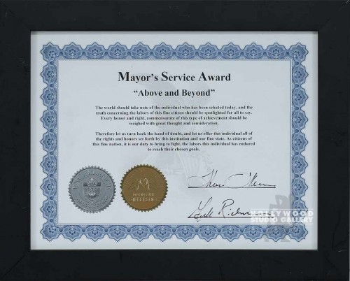 11X13 MAYOR`S SERVICE AWARD/BLCK FR