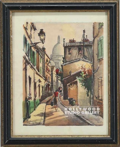 13X17 WATERCOLOR STREET SCENE/WOMAN