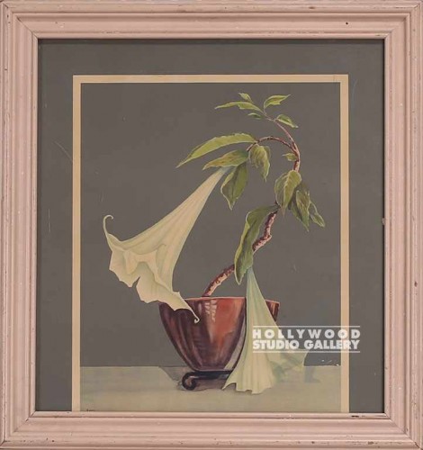 17X17 PERIOD FLORAL W/POT PINK FRM