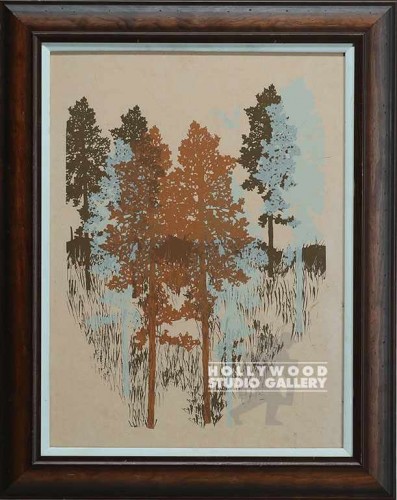 29X23 80`S SILKSCREEN TREES BRWN/BL