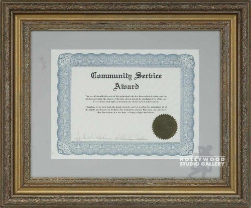 15X18COMMUNITY SERVICE AWARD/GLD FR