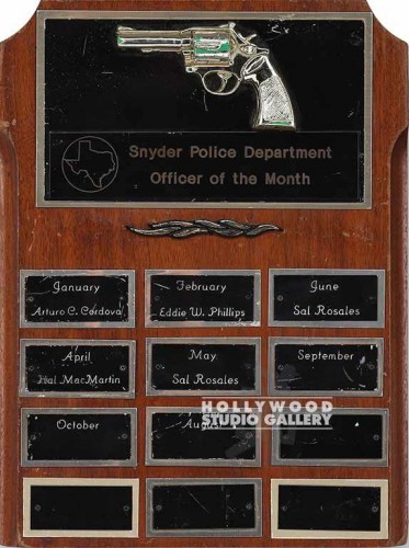 12X9 POLICE OFFICER OF MONTH PLAQUE