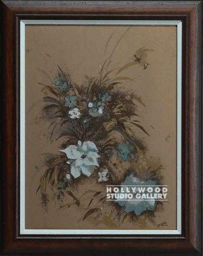 29X23 PERIOD BLUE FLORAL/BRWN FRM+