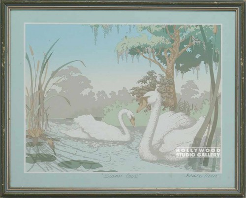 16X19 TUNIS SWANS PRINT-MINT GREEN