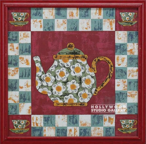 13X13 DAVID GREEN TEAPOT (FLOWERY)