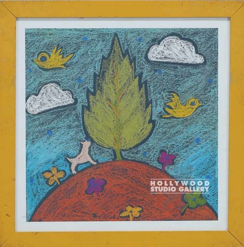 13X13 ANON.KID CRAYON TREE-BIRDS/YL