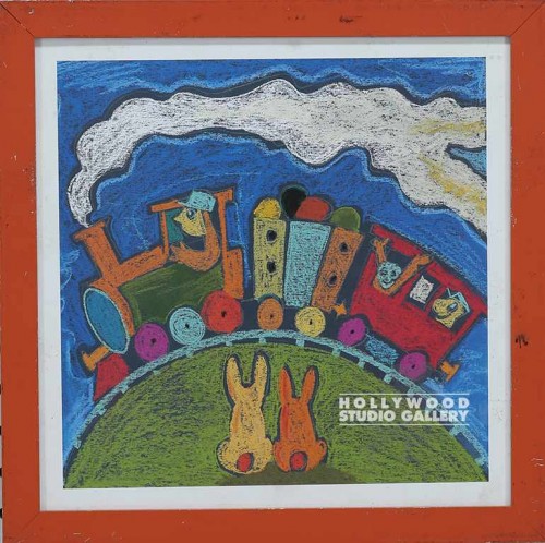 13X13 ANON.KID CRAYON TRAIN-BUNNIES