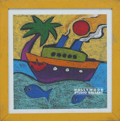 13X13 ANON.KID CRAYON BOAT/YELLOW