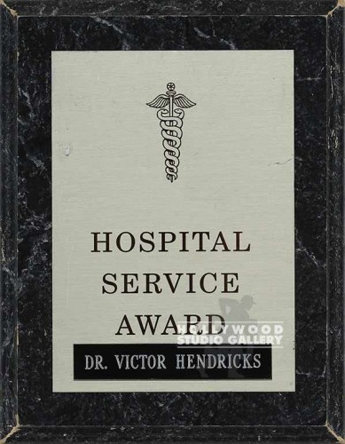 9X7 MED PLAQUE/HOSP SERVICE AWARD